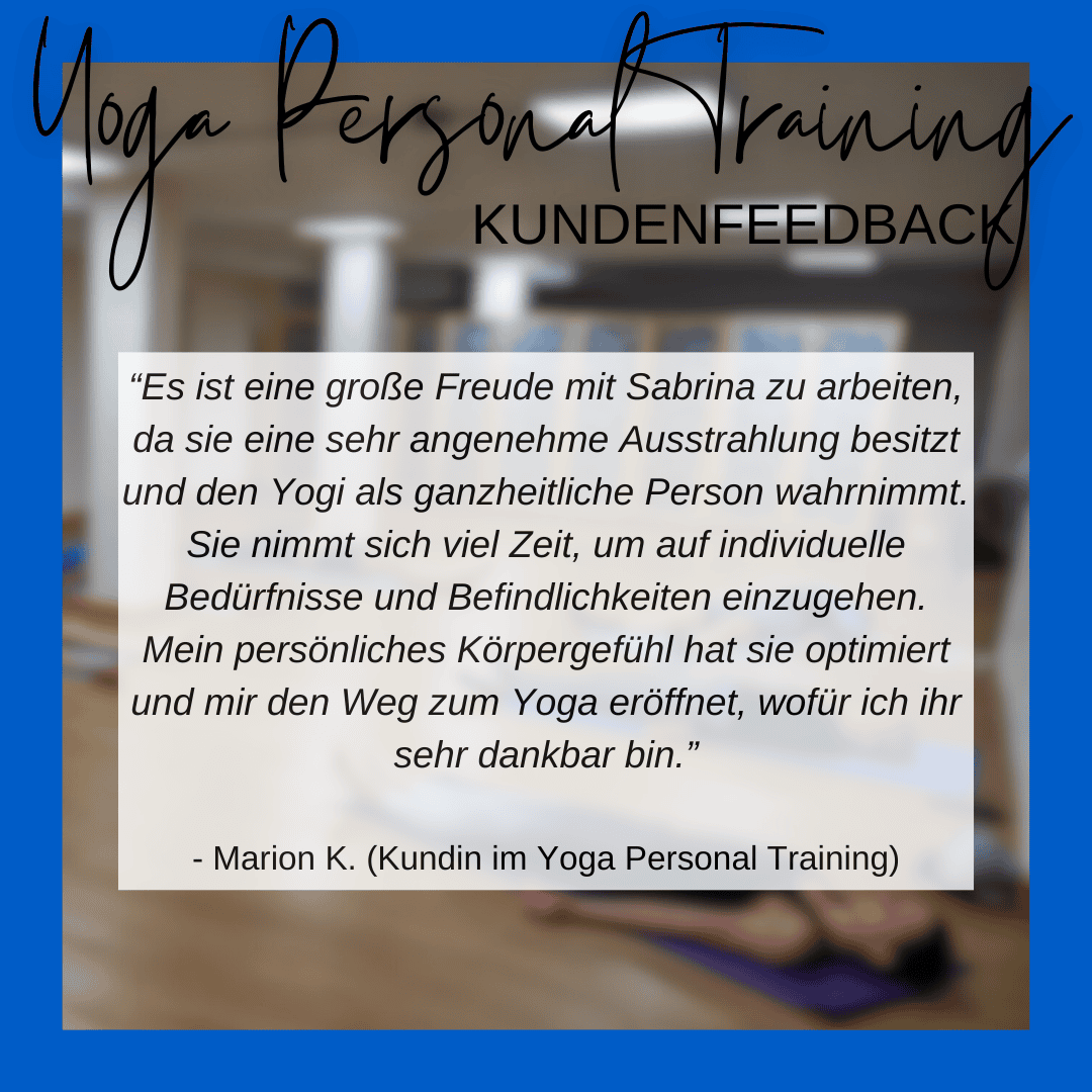 Feedback Marion K. (Kundin Yoga Personal Training)