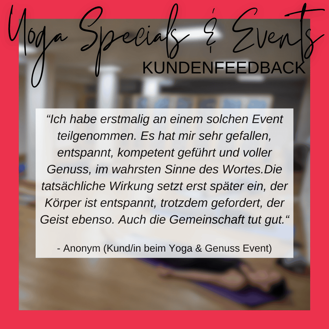 Feedback zum Yoga & Genuss Event Special