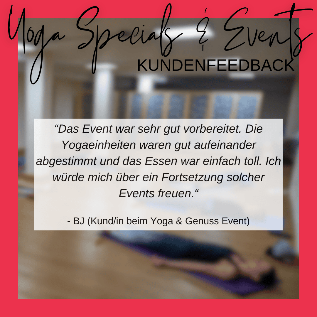 Feedback BJ zum Yoga & Genuss Event Special