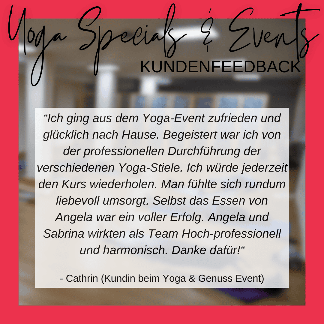 Feedback Cathrin zum Yoga & Genuss Event Special