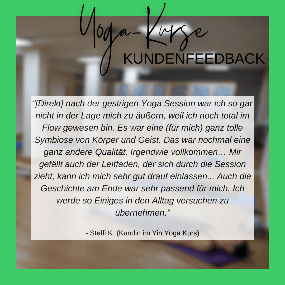 Feedback Steffi K. (Kundin Yin Yoga)