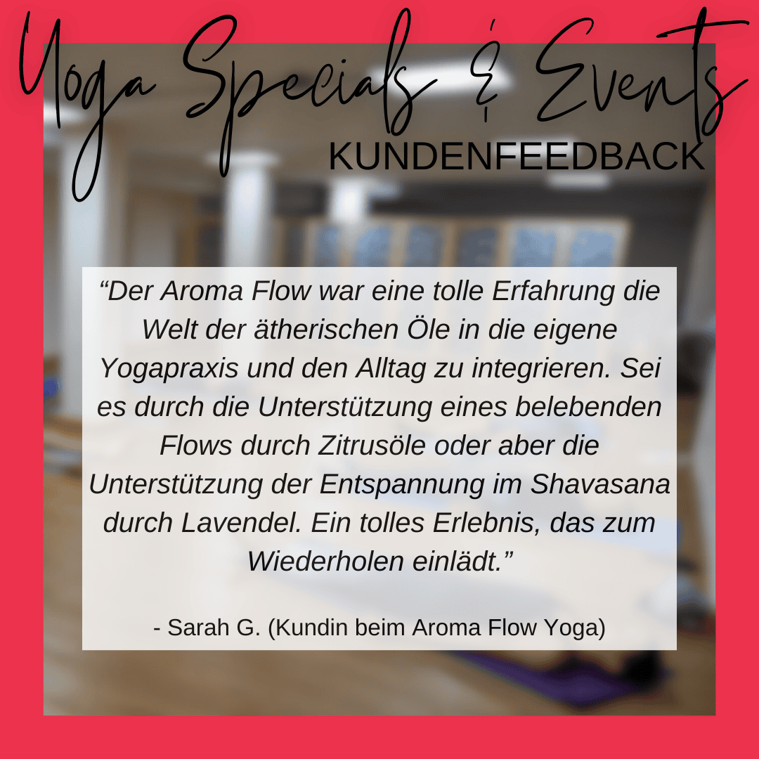 Feedback Sarah G. zum Aroma Flow Yoga Special