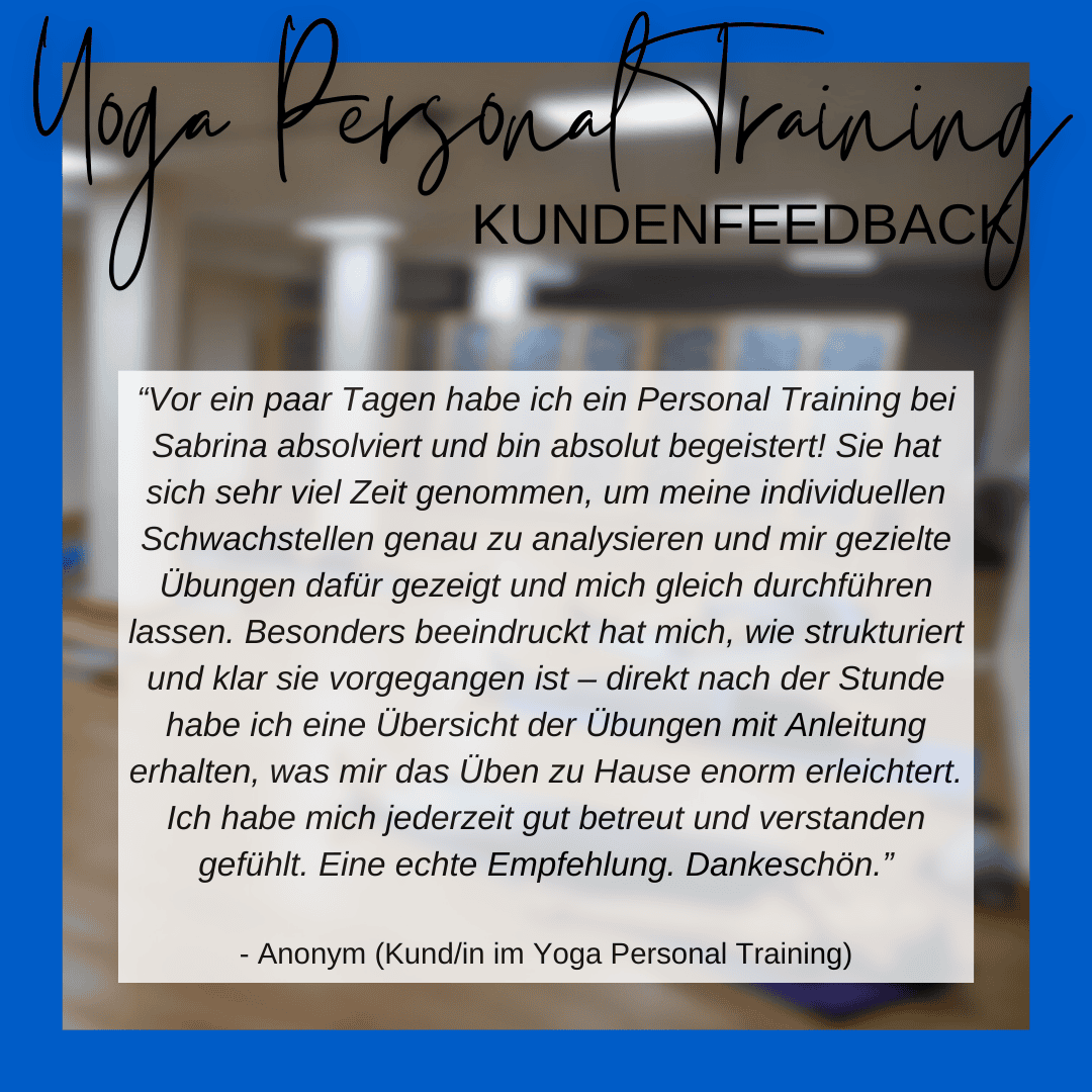 Feedback Anonym (Kund/in Yoga Personal Training)
