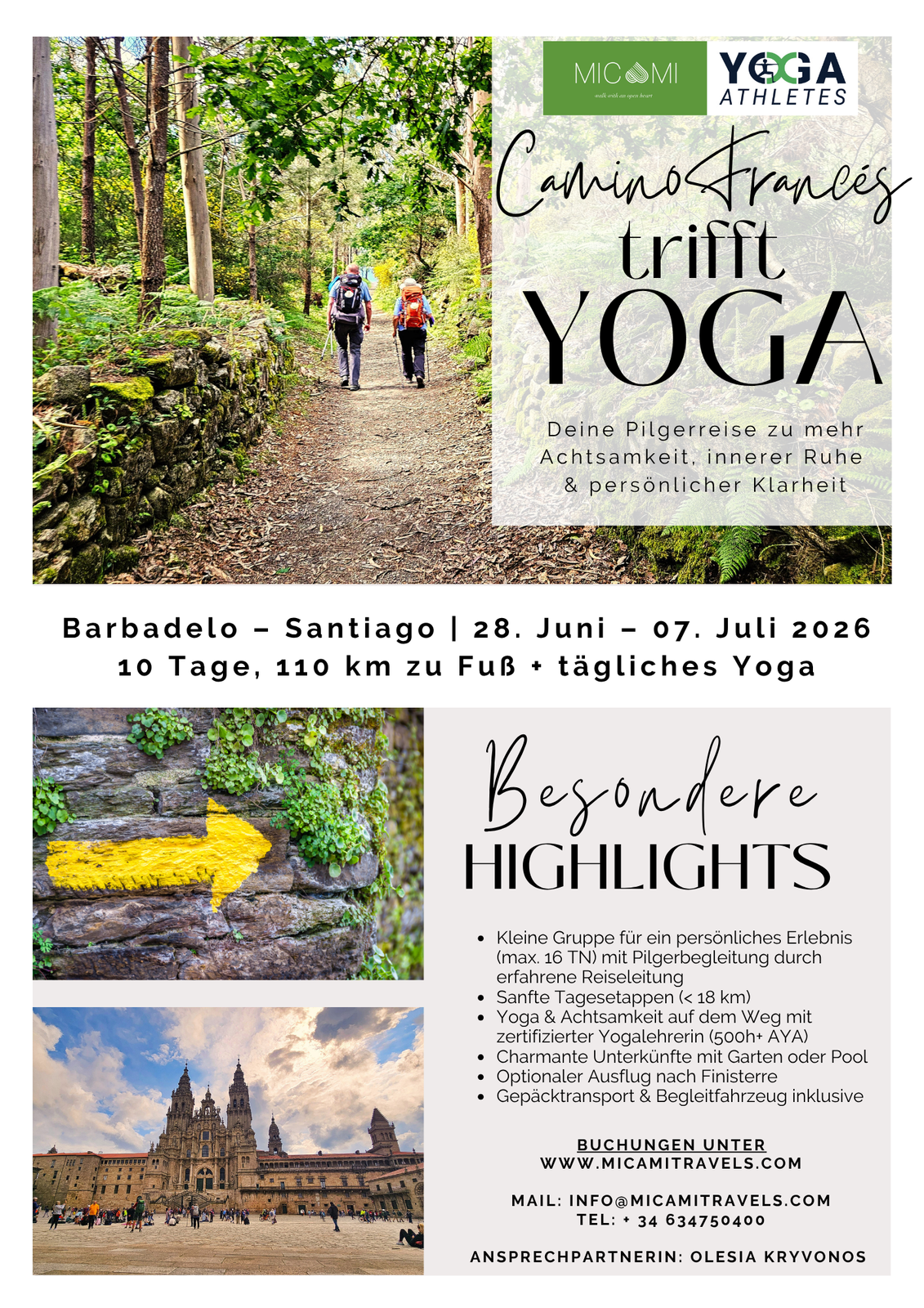 Camino & Yoga Flyer und Infos