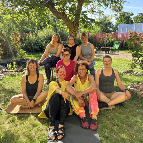 Gruppenbild Yoga mit Alpakas 2025