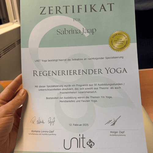 Regenerierender Yoga 50h Ausbildungszertifikat